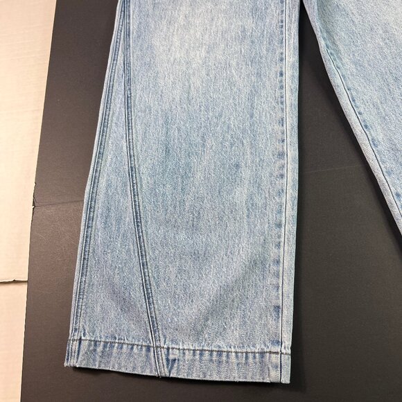 Madewell Jeans Women's 33x31* Super Wide Leg High Rise Light Blue Denim Tag 30 - Picture 5 of 16